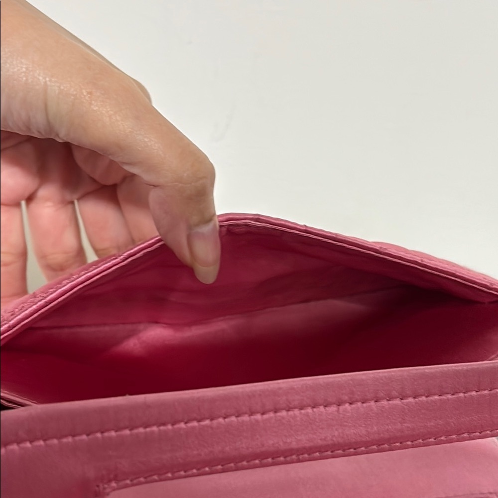 Chanel Authentic Pink Satin Silk Croc Embossed 2.55 Mini Double Flap Bag - Picture 12 of 16